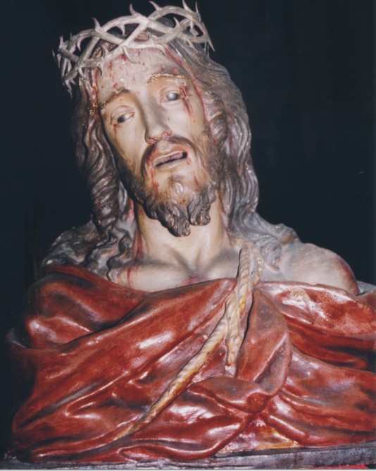 Mezzo busto ligneo di G.F.Pintorno ( 1600 - 1639 )